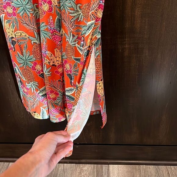 Cuddl Duds Parrot Pineapple Wide Leg Flexwear Jumpsuit Small - Picture 4 of 6